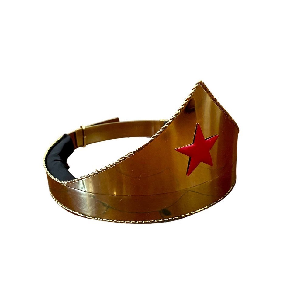 Wonder Gold & Red Star Adjustable Costume Crown Adult One Size